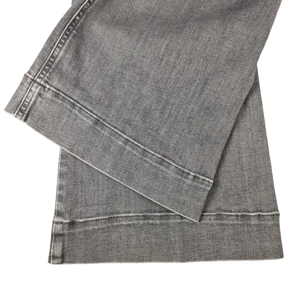 J.Jill High Rise Flare Jeans Womens 12 Gray Patch Pocket Stretch